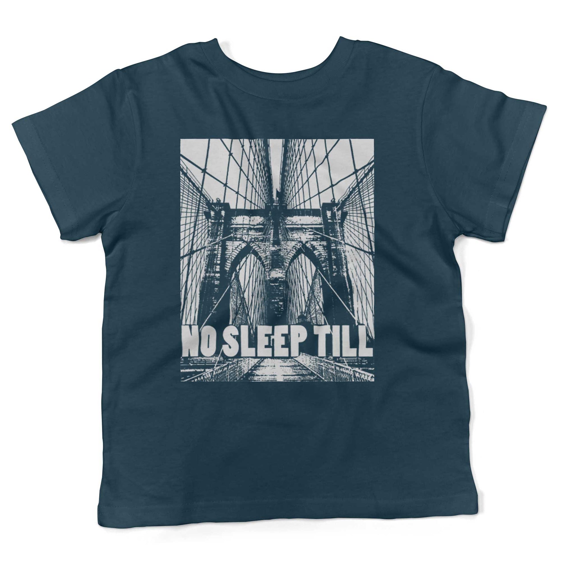 No Sleep Till Brooklyn Toddler Shirt-Organic Pacific Blue-2T