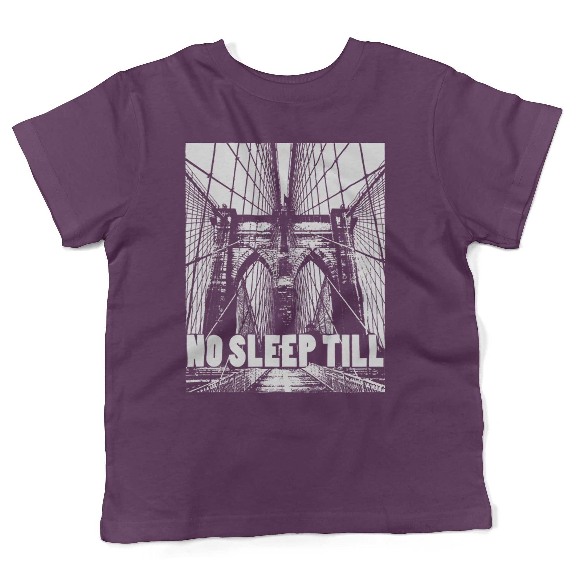 No Sleep Till Brooklyn Toddler Shirt-Organic Purple-2T