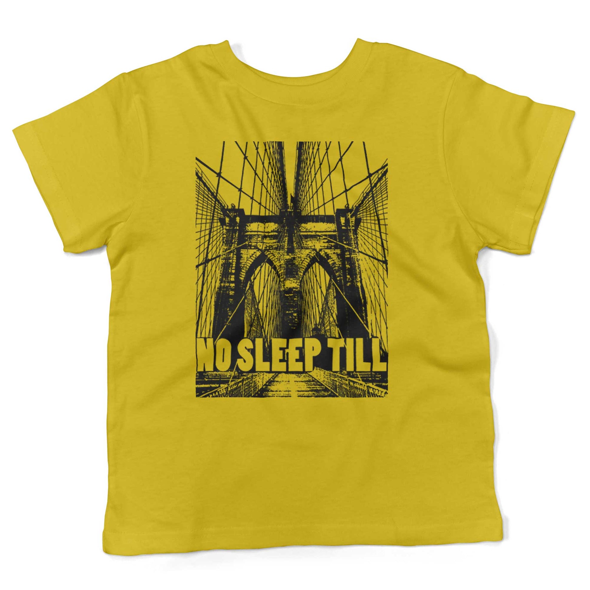 No Sleep Till Brooklyn Toddler Shirt-Sunshine Yellow-2T