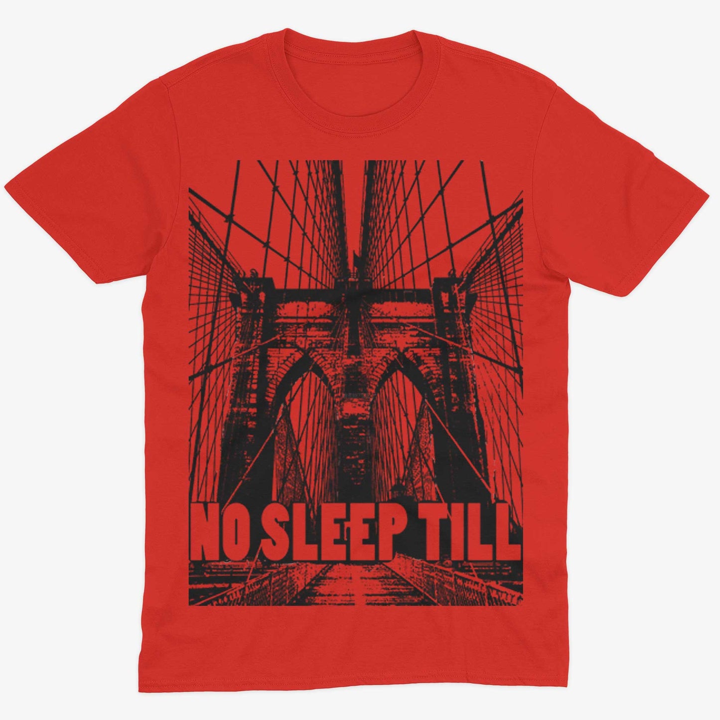 No Sleep Till Brooklyn Unisex Or Women's Cotton T-shirt-Red-Unisex