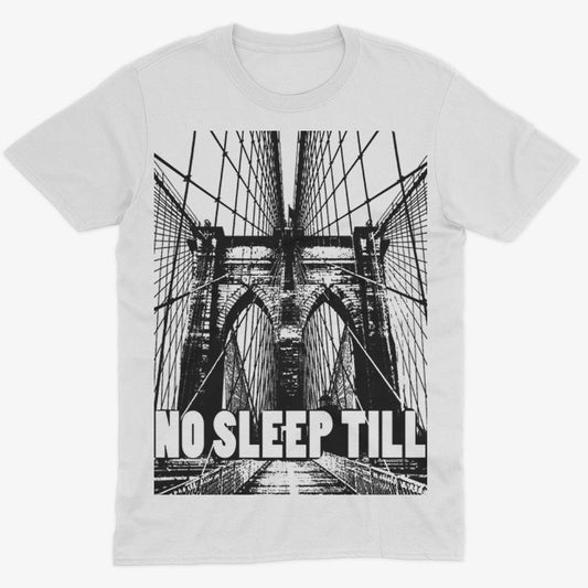 No Sleep Till Brooklyn Unisex Or Women's Cotton T-shirt-White-Unisex