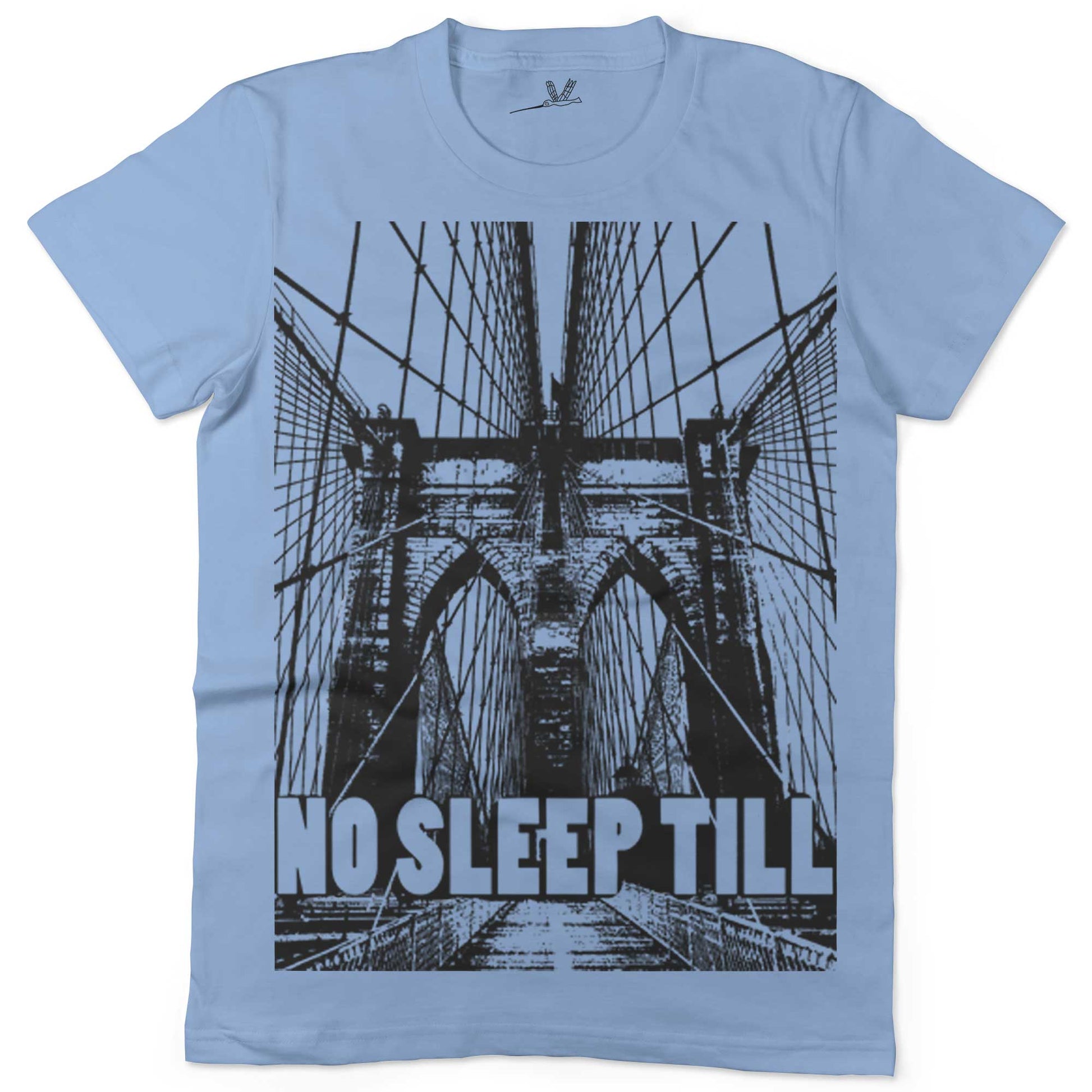 No Sleep Till Brooklyn Unisex Or Women's Cotton T-shirt-Baby Blue-Woman