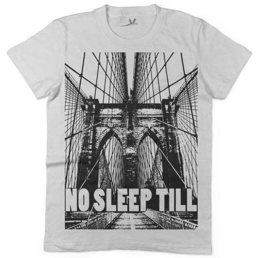 No Sleep Till Brooklyn Unisex Or Women's Cotton T-shirt-White-Woman