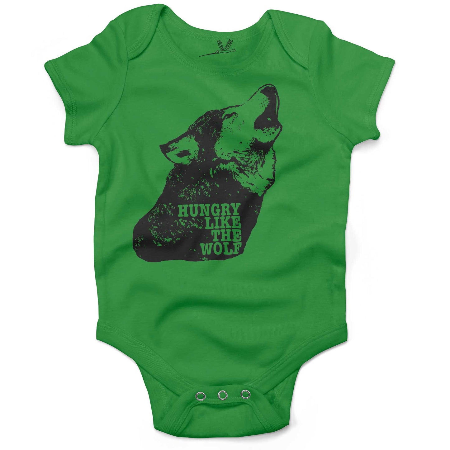 Hungry Like The Wolf Infant Bodysuit or Raglan Baby Tee-Grass Green-3-6 months