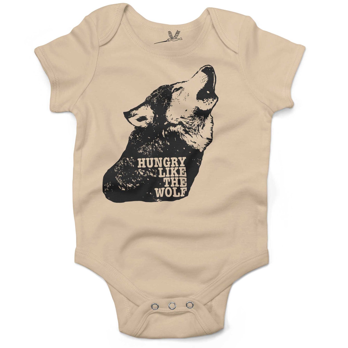 Hungry Like The Wolf Infant Bodysuit or Raglan Baby Tee-Organic Natural-3-6 months