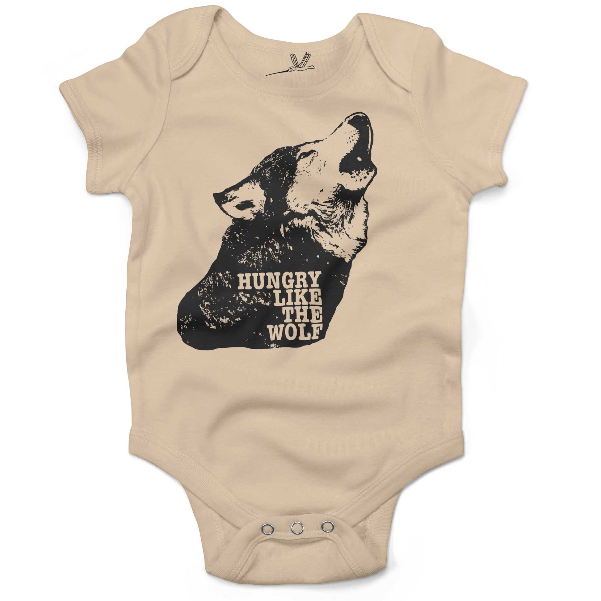Hungry Like The Wolf Infant Bodysuit or Raglan Baby Tee-Organic Natural-3-6 months