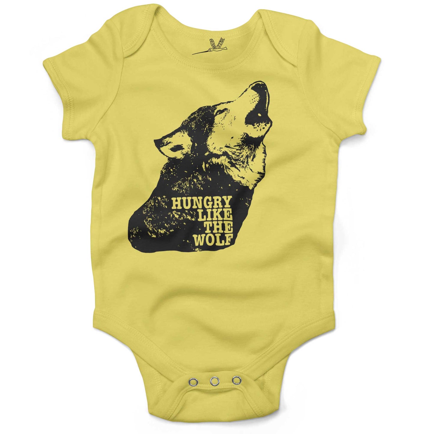 Hungry Like The Wolf Infant Bodysuit or Raglan Baby Tee-Yellow-3-6 months