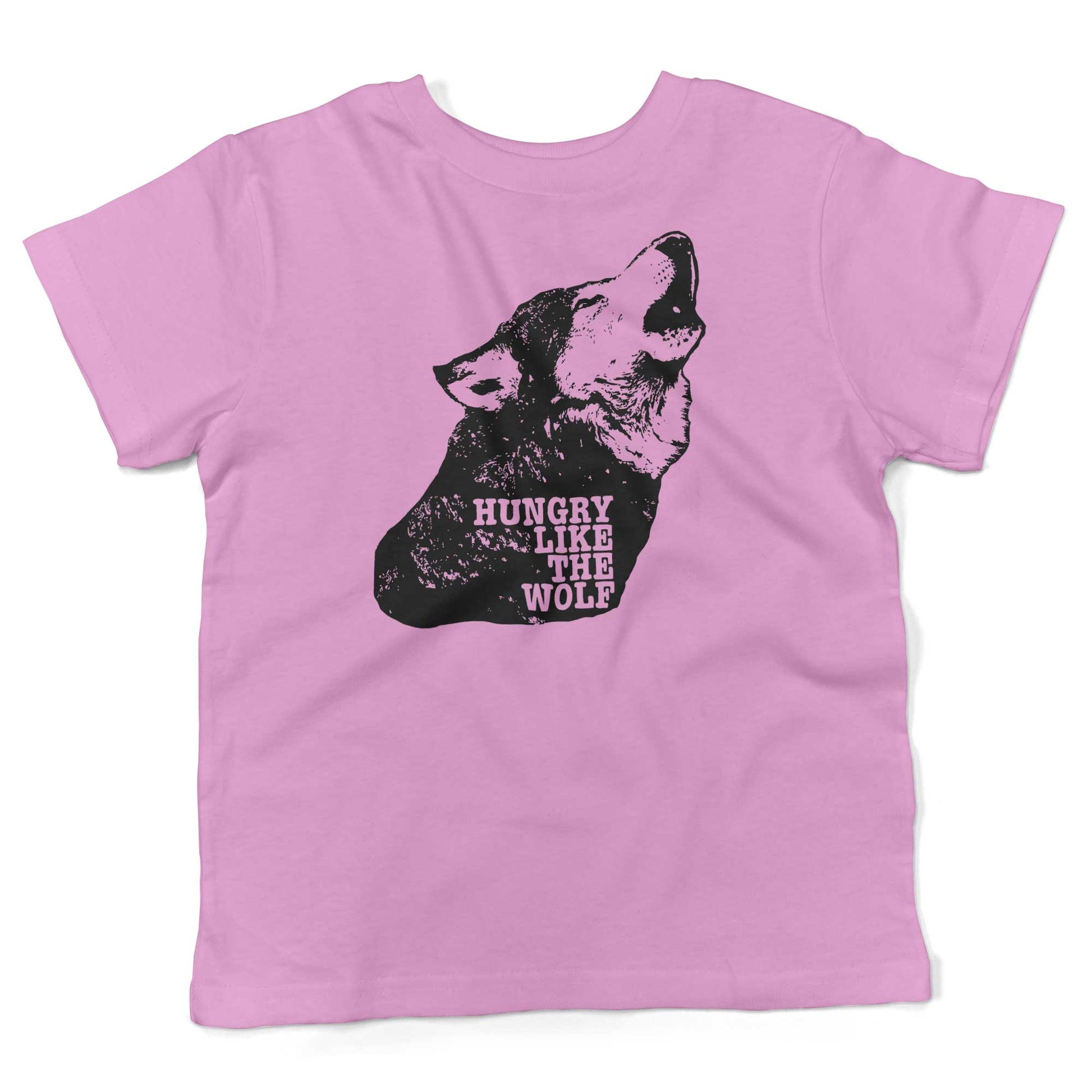 Hungry Like The Wolf Toddler Shirt-Organic Pink-2T