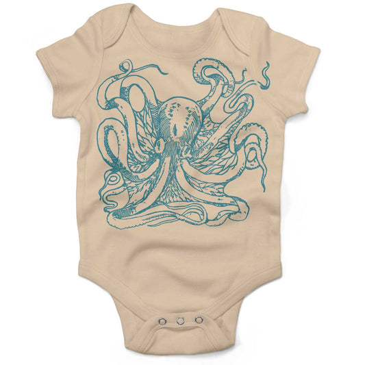 Giant Octopus Infant Bodysuit or Raglan Tee-Organic Natural-3-6 months
