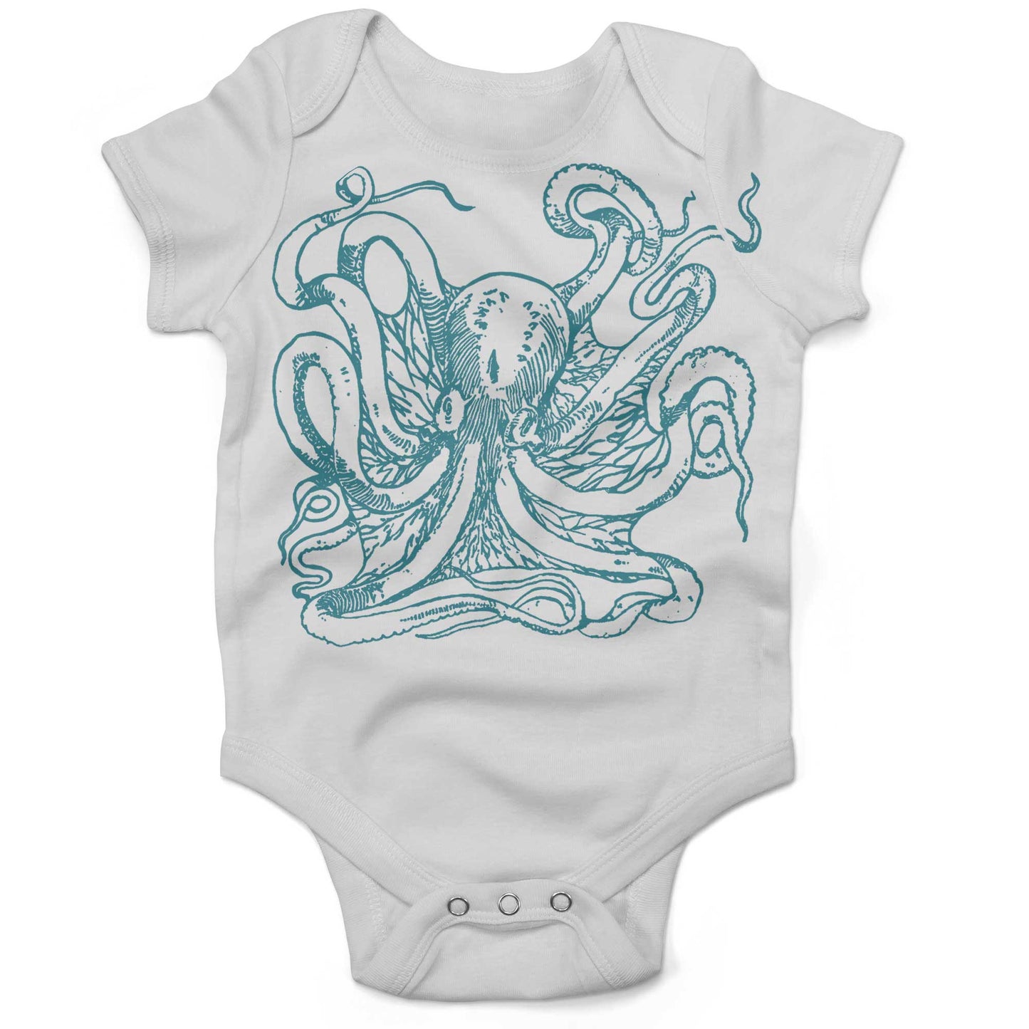 Giant Octopus Infant Bodysuit or Raglan Tee-White-3-6 months