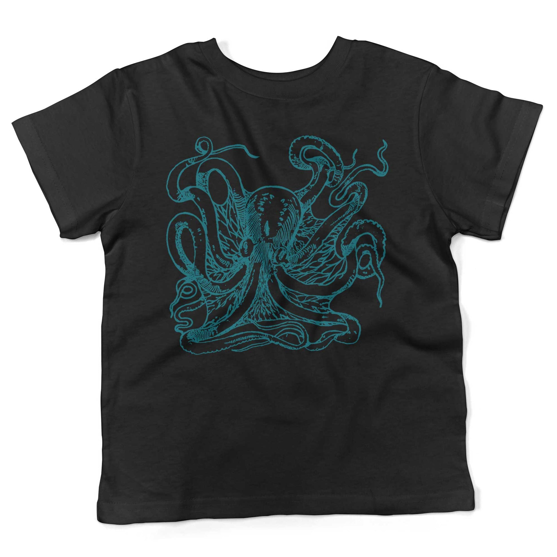 Giant Octopus Toddler Shirt-Organic Black-2T