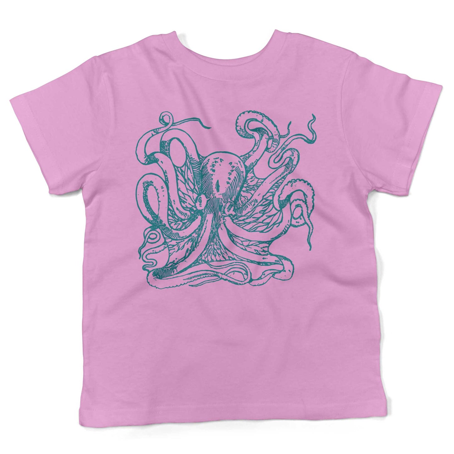 Giant Octopus Toddler Shirt-Organic Pink-2T
