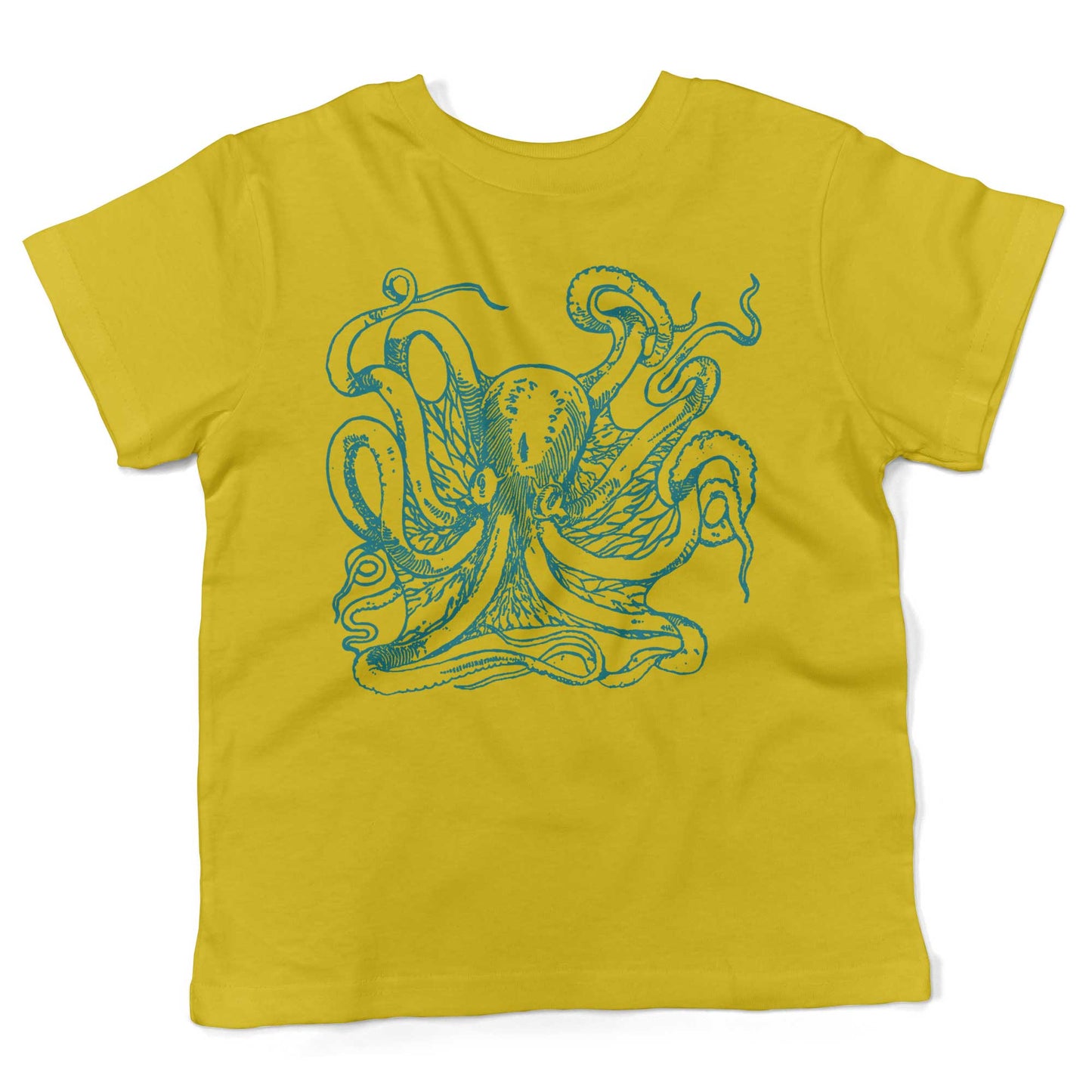 Giant Octopus Toddler Shirt-Sunshine Yellow-2T