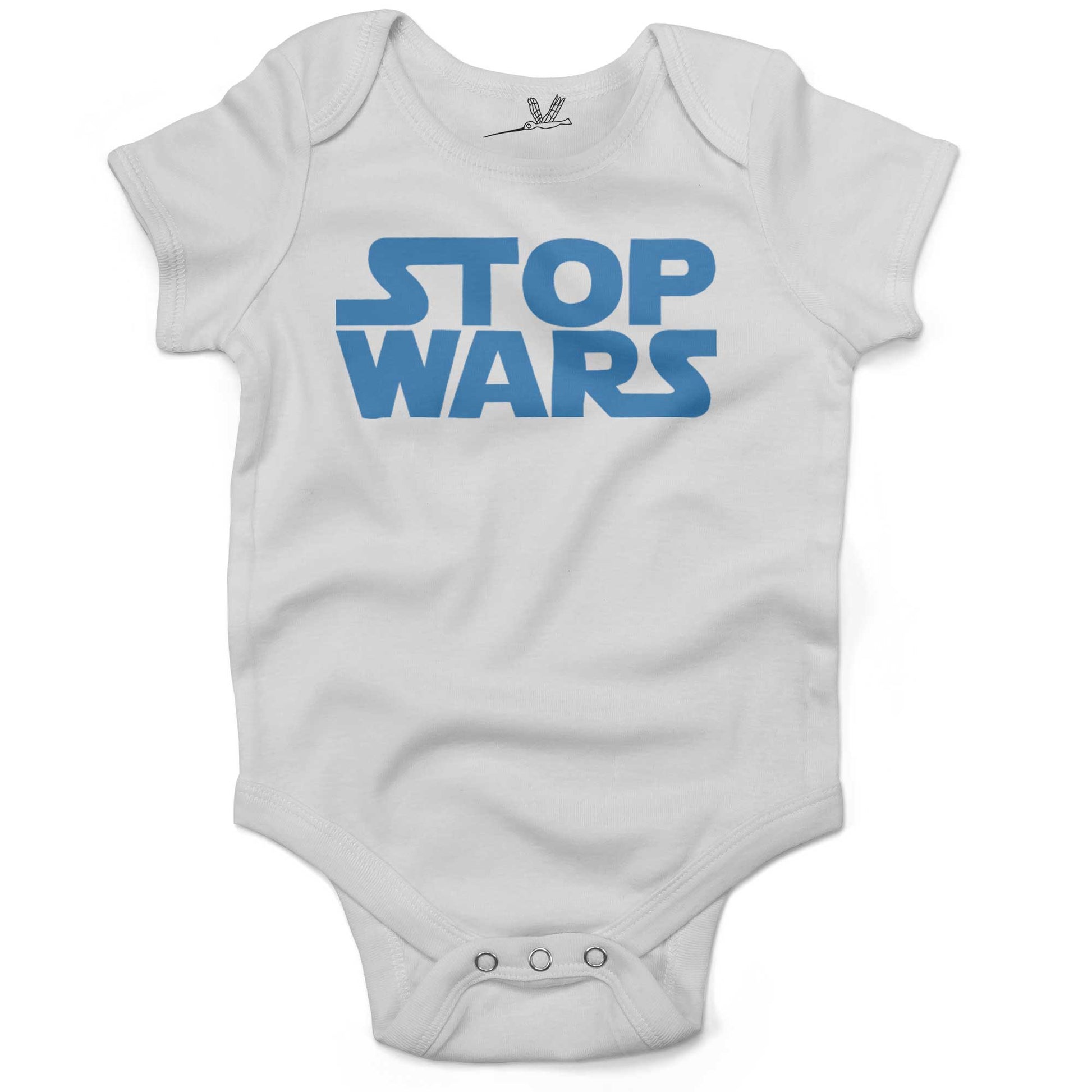 STOP WARS Infant Bodysuit or Raglan Baby Tee-White-3-6 months