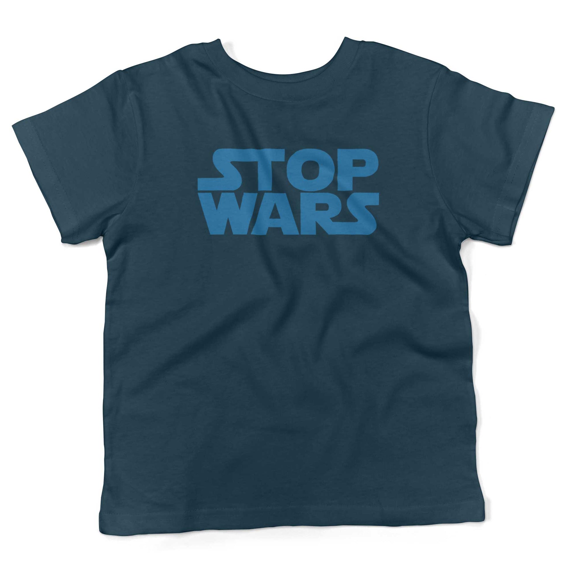 STOP WARS Toddler Shirt-Organic Pacific Blue-2T