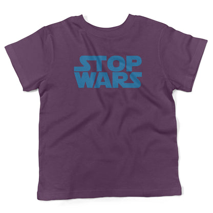 STOP WARS Toddler Shirt-Organic Purple-2T