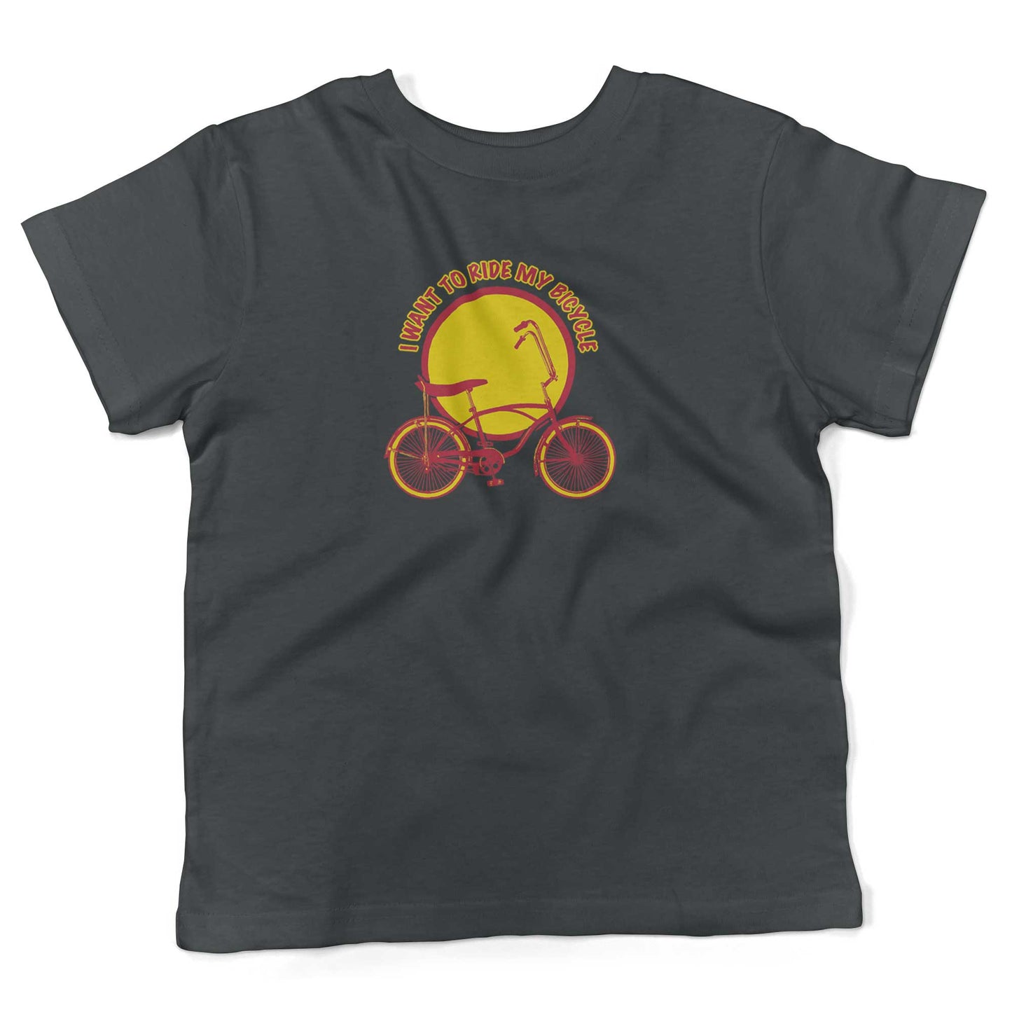 I Want To Ride My Bicycle Toddler Shirt-Asphalt-2T