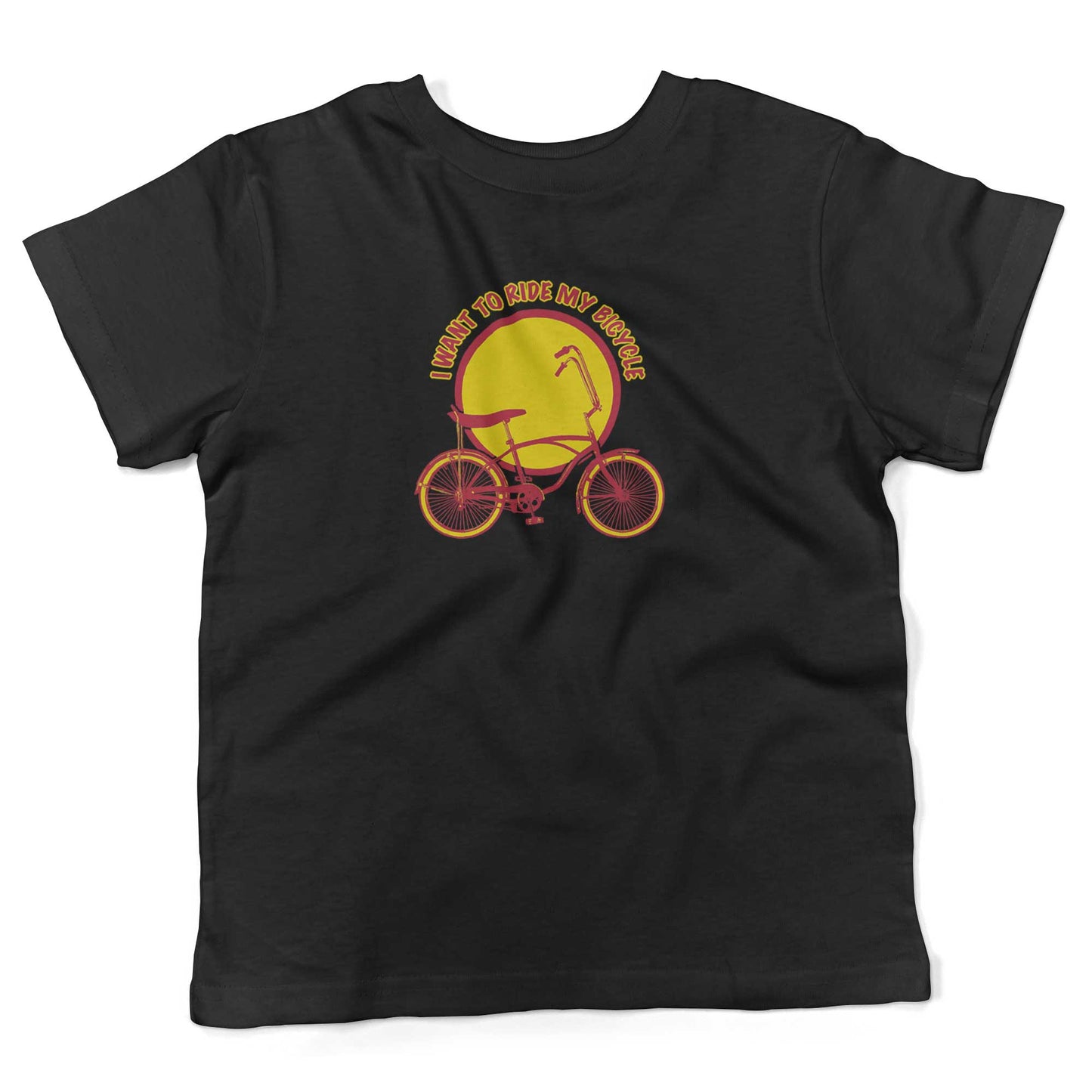 I Want To Ride My Bicycle Toddler Shirt-Organic Black-2T