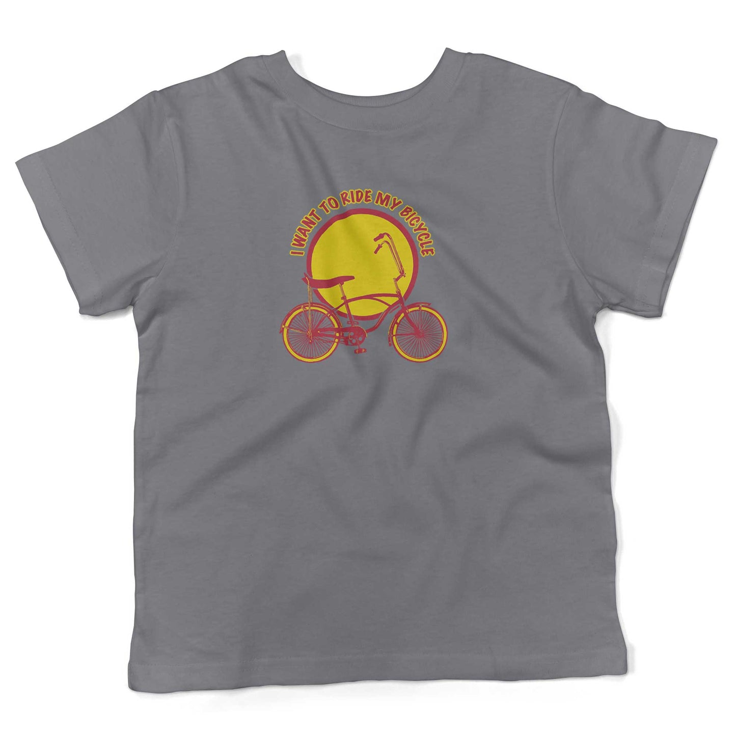 I Want To Ride My Bicycle Toddler Shirt-Slate-2T