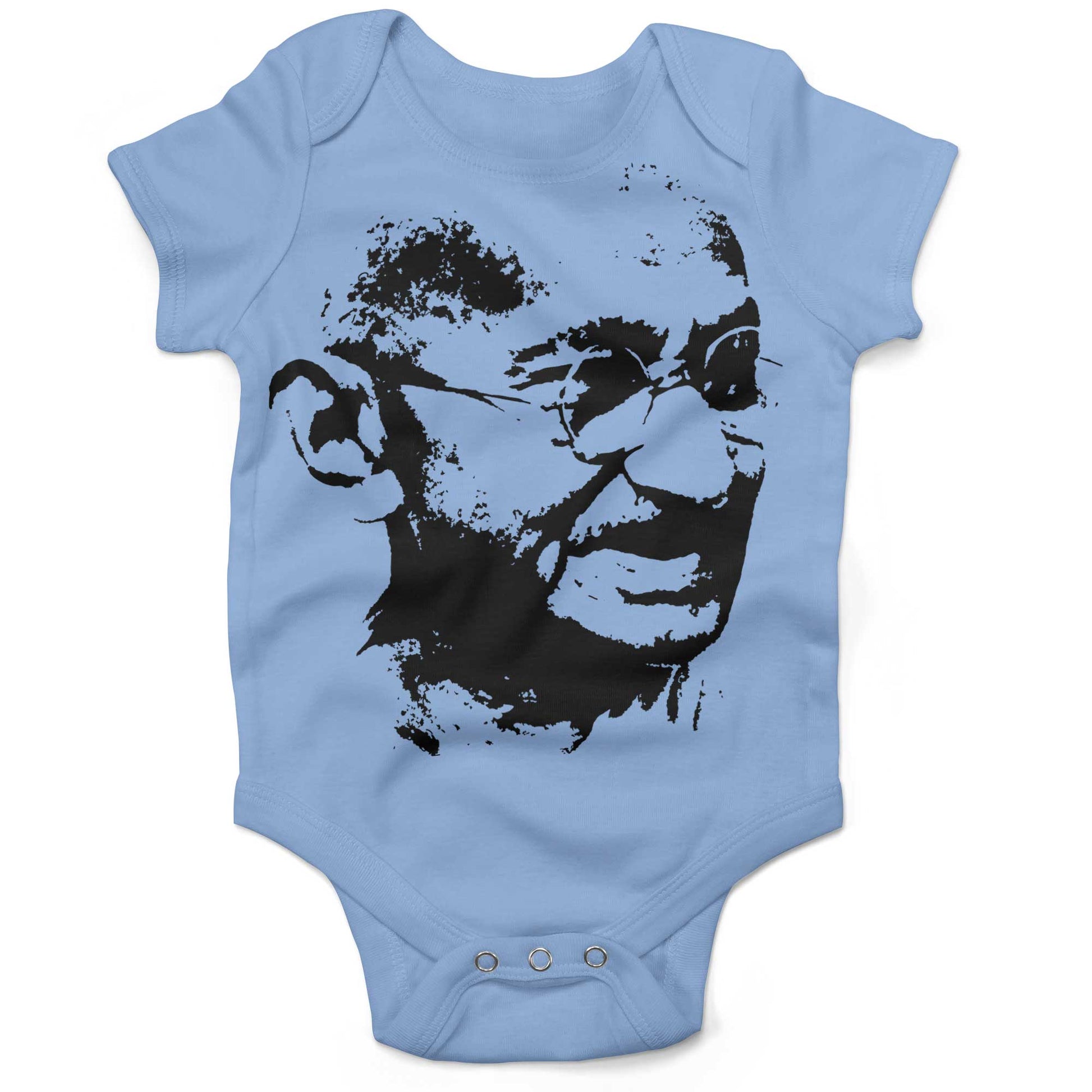Mahatma Gandhi Be The Change Infant Bodysuit or Raglan Baby Tee-Organic Baby Blue-3-6 months