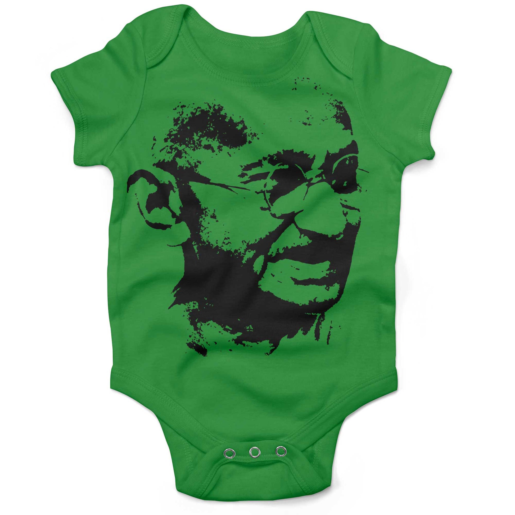 Mahatma Gandhi Be The Change Infant Bodysuit or Raglan Baby Tee-Grass Green-3-6 months