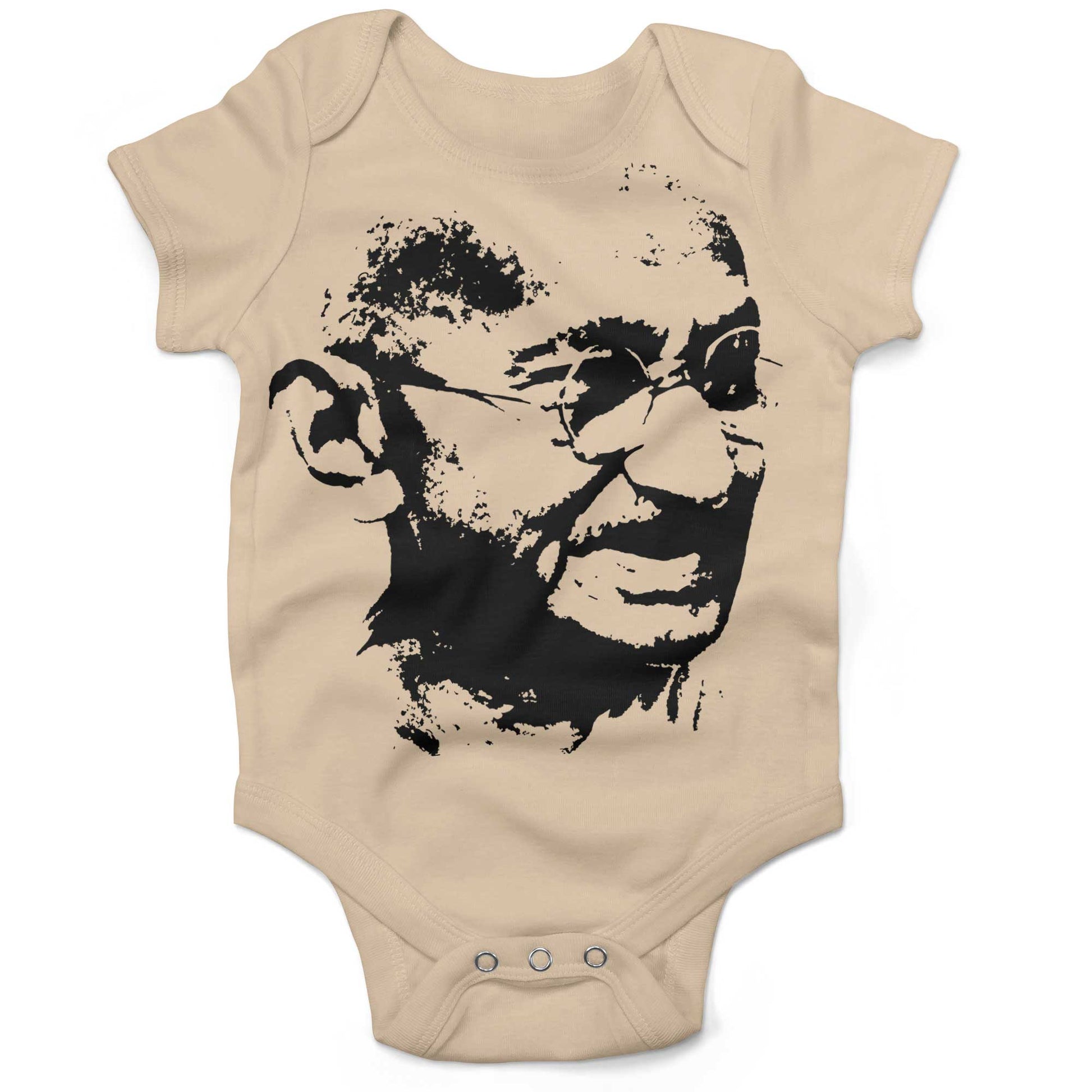 Mahatma Gandhi Be The Change Infant Bodysuit or Raglan Baby Tee-Organic Natural-3-6 months