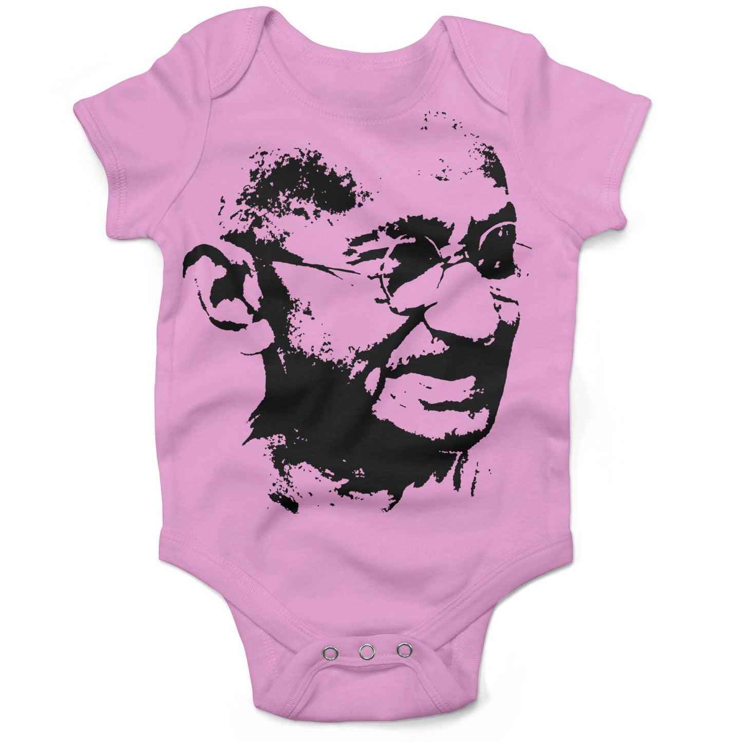 Mahatma Gandhi Be The Change Infant Bodysuit or Raglan Baby Tee-Organic Pink-3-6 months
