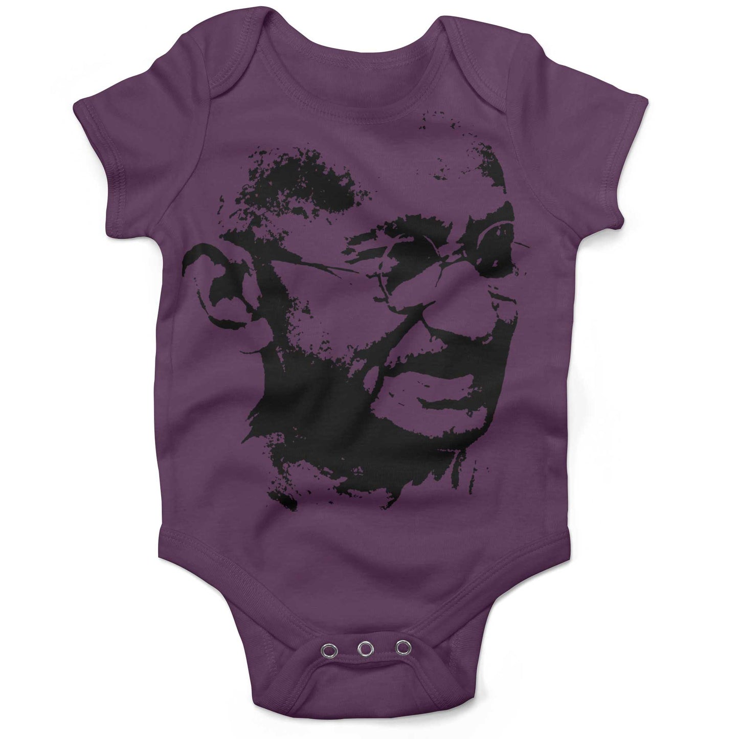 Mahatma Gandhi Be The Change Infant Bodysuit or Raglan Baby Tee-Organic Purple-3-6 months