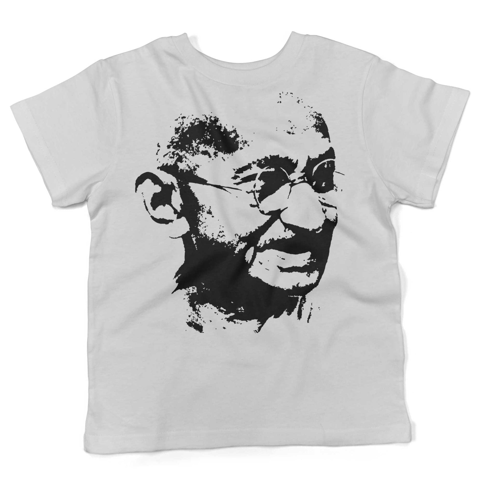 Mahatma Gandhi Be The Change Toddler Shirt-White-2T