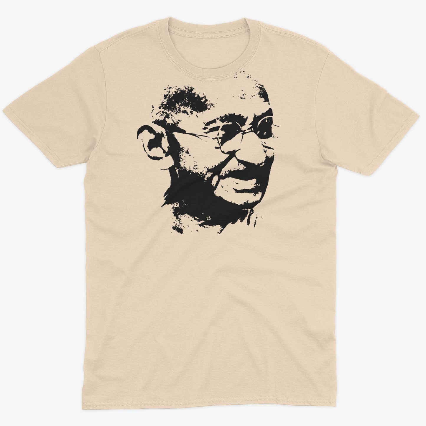 Mahatma Gandhi Be The Change Unisex Or Women's Cotton T-shirt-Organic Natural-Unisex