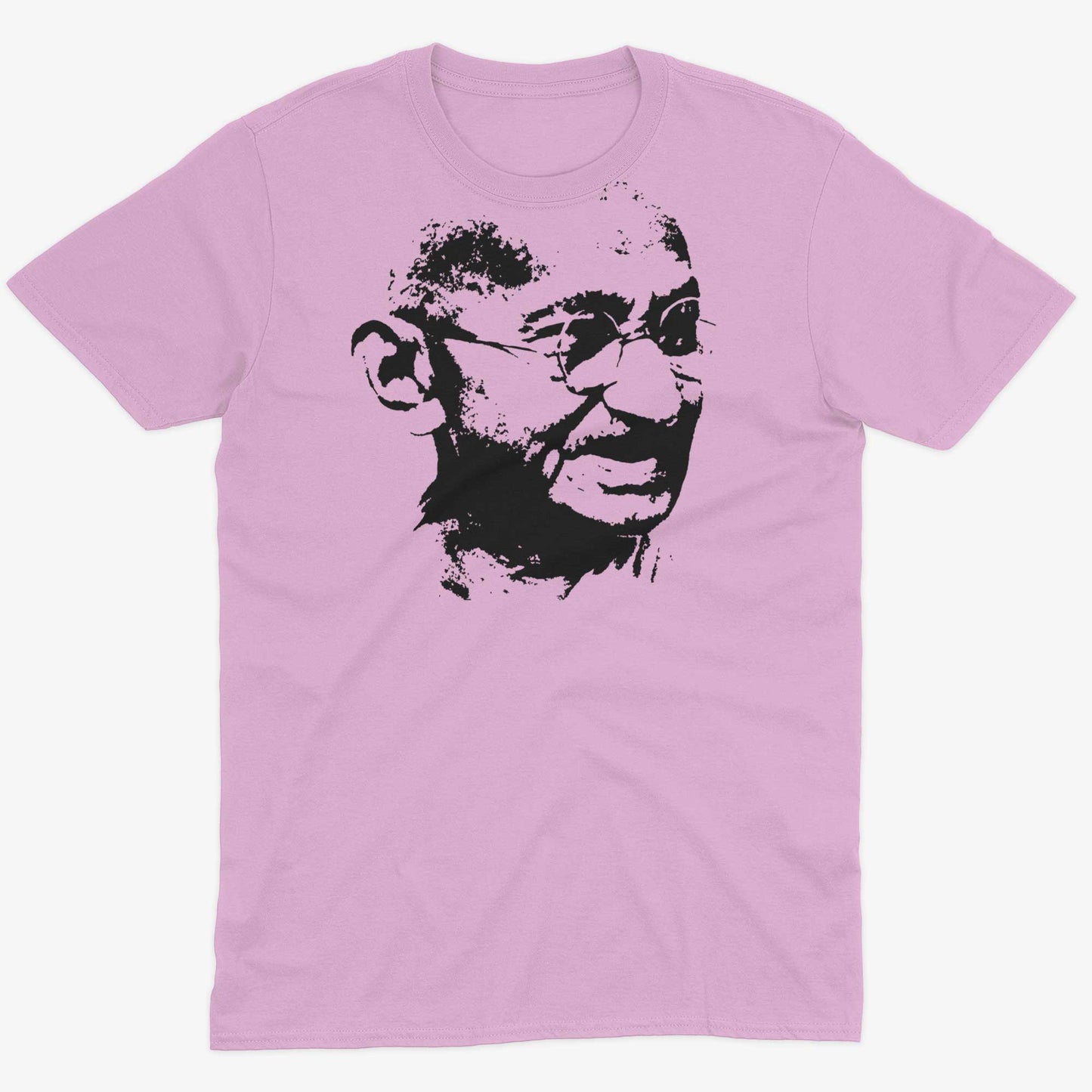 Mahatma Gandhi Be The Change Unisex Or Women's Cotton T-shirt-Pink-Unisex