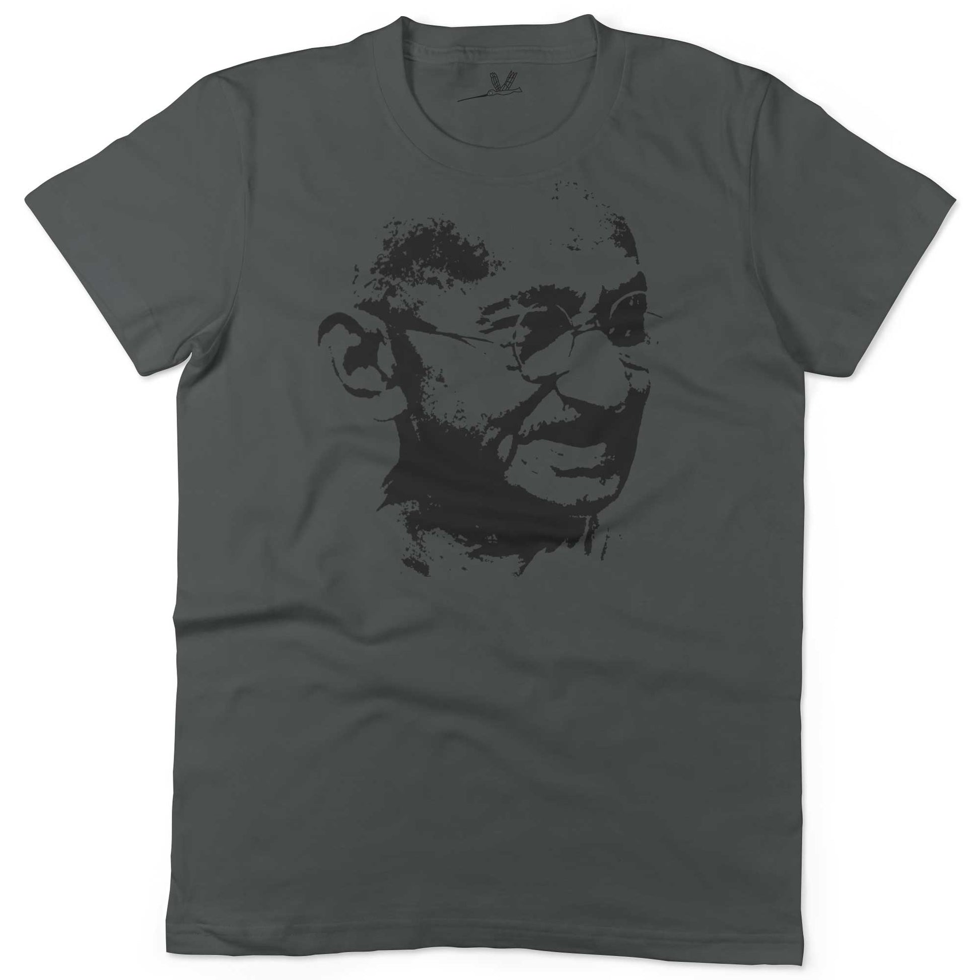 Mahatma Gandhi Be The Change Unisex Or Women's Cotton T-shirt-Asphalt-Woman