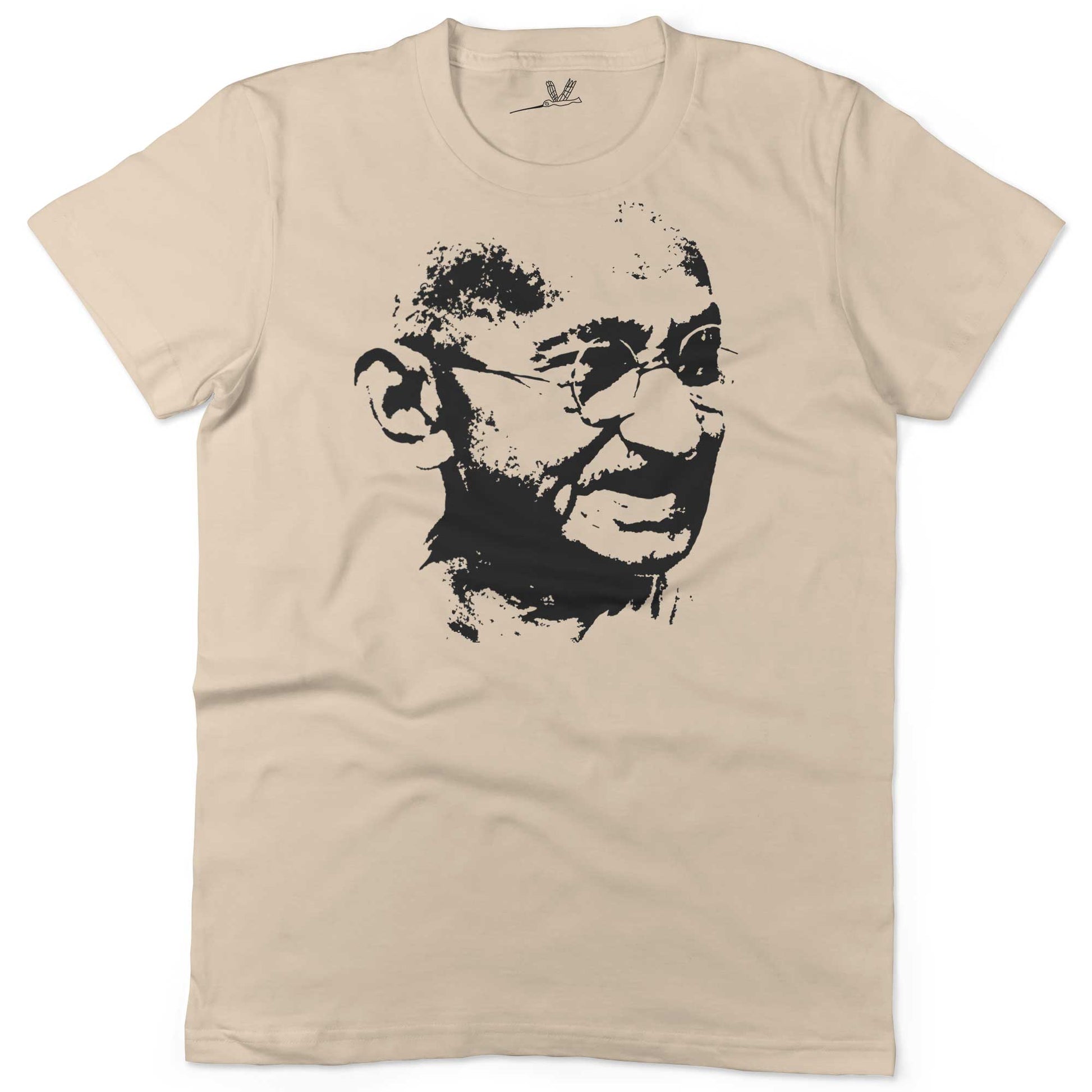 Mahatma Gandhi Be The Change Unisex Or Women's Cotton T-shirt-Organic Natural-Woman