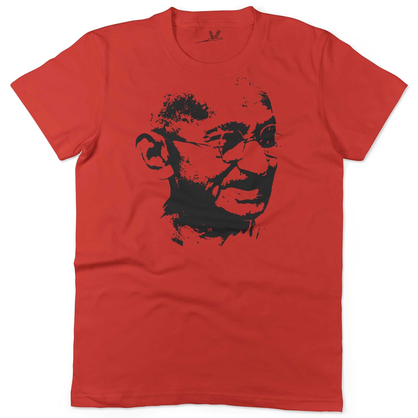 Mahatma Gandhi Be The Change Unisex Or Women's Cotton T-shirt-Red-Woman