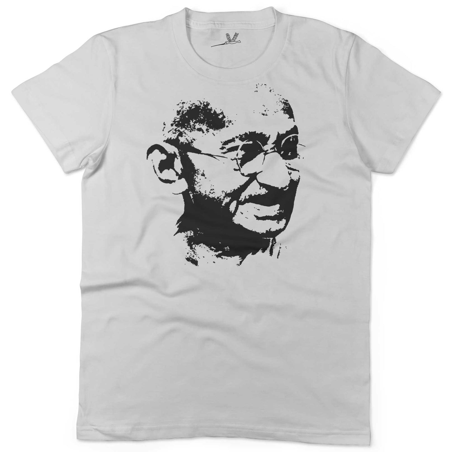 Mahatma Gandhi Be The Change Unisex Or Women's Cotton T-shirt-White-Woman