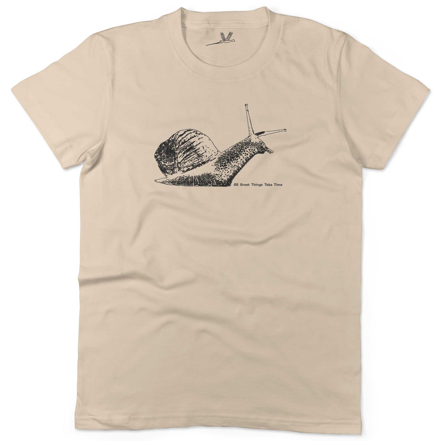All Great Things Take Time Unisex Or Women's Cotton T-shirt-Organic Natural-Woman