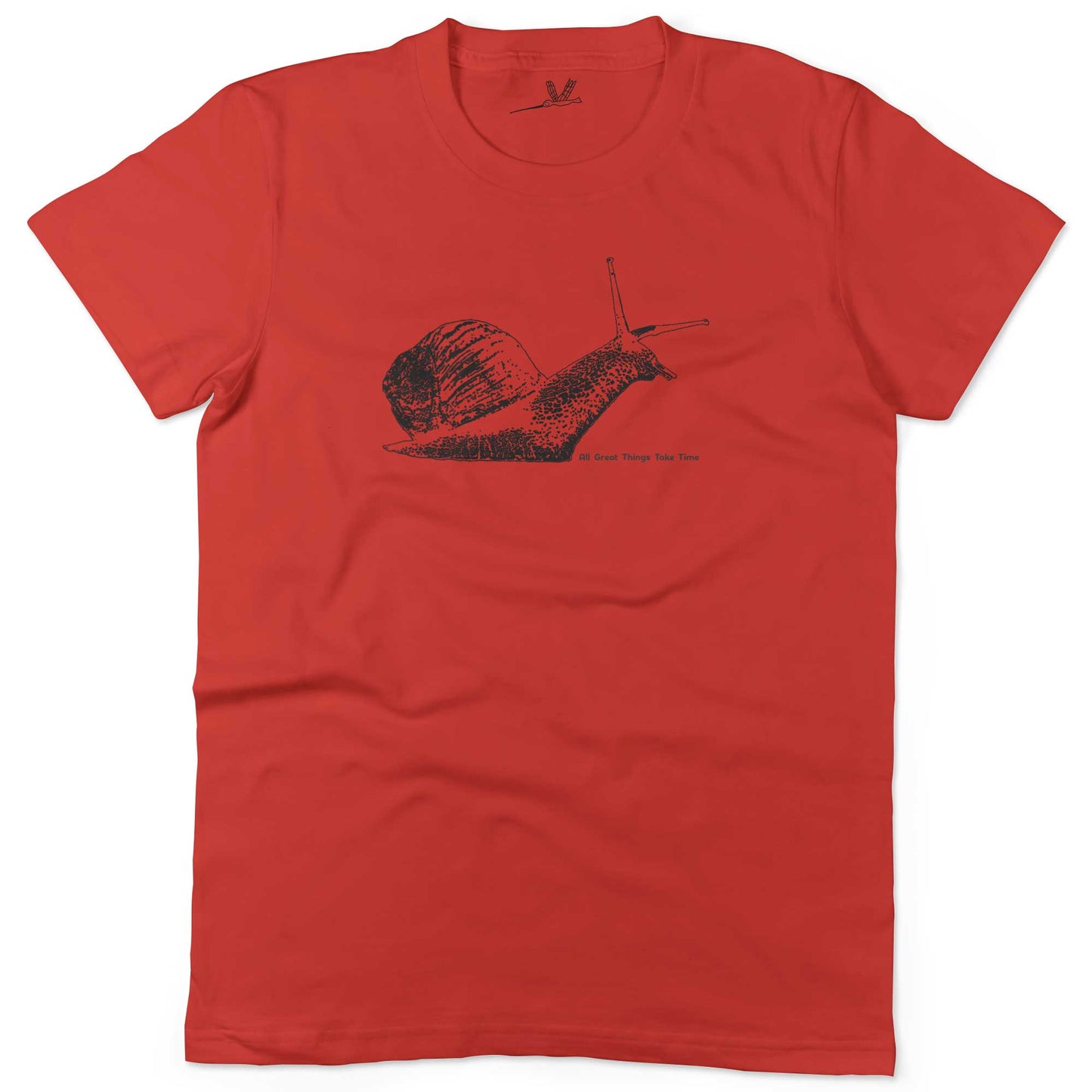 All Great Things Take Time Unisex Or Women's Cotton T-shirt-Red-Woman