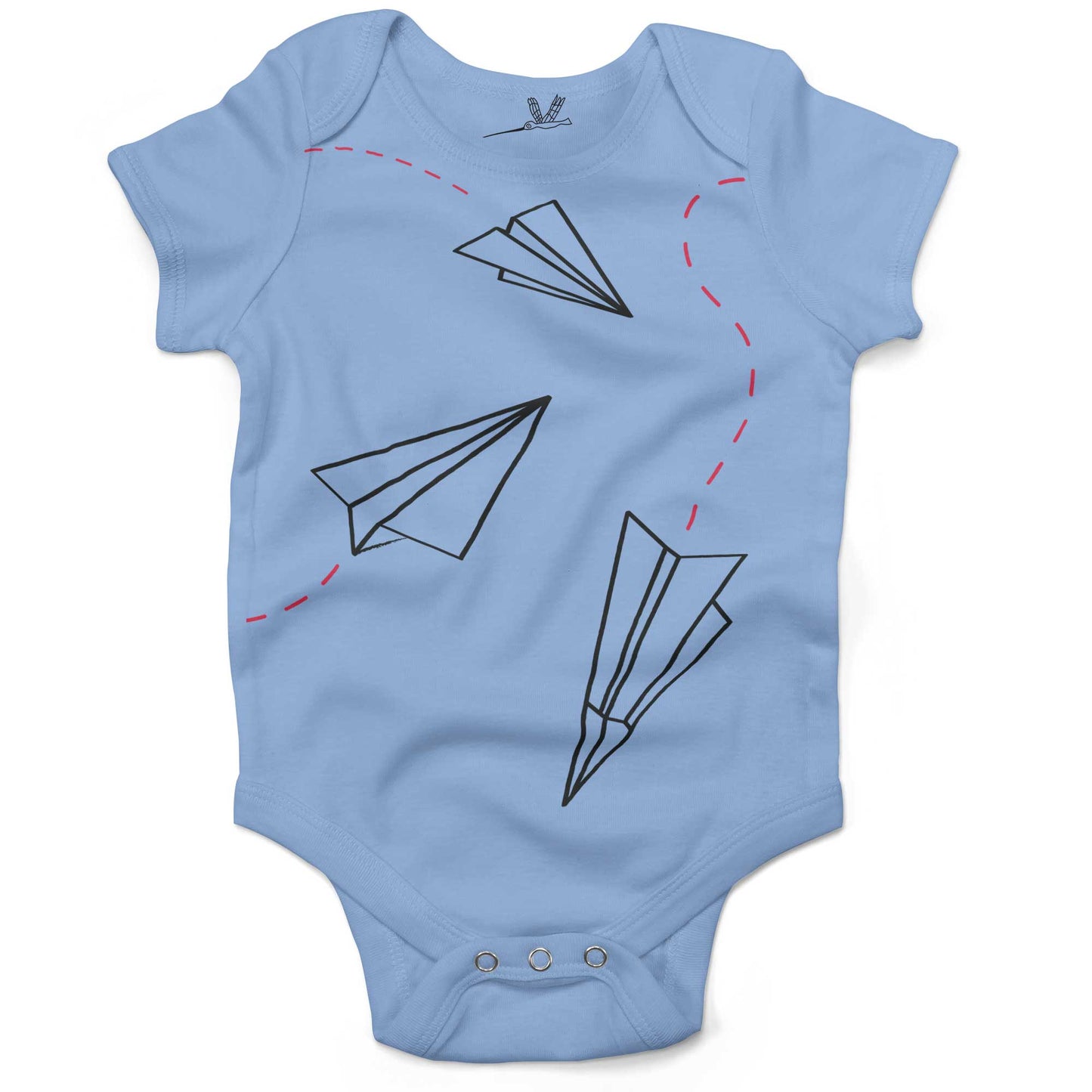 Paper Airplanes Infant Bodysuit or Raglan Baby Tee-Organic Baby Blue-3-6 months