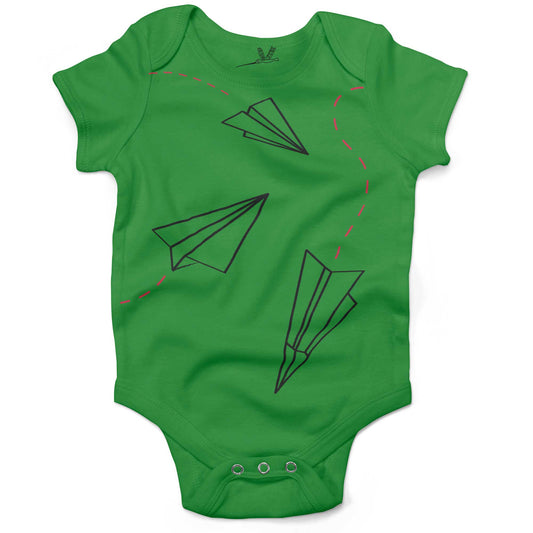 Paper Airplanes Infant Bodysuit or Raglan Baby Tee-Grass Green-3-6 months