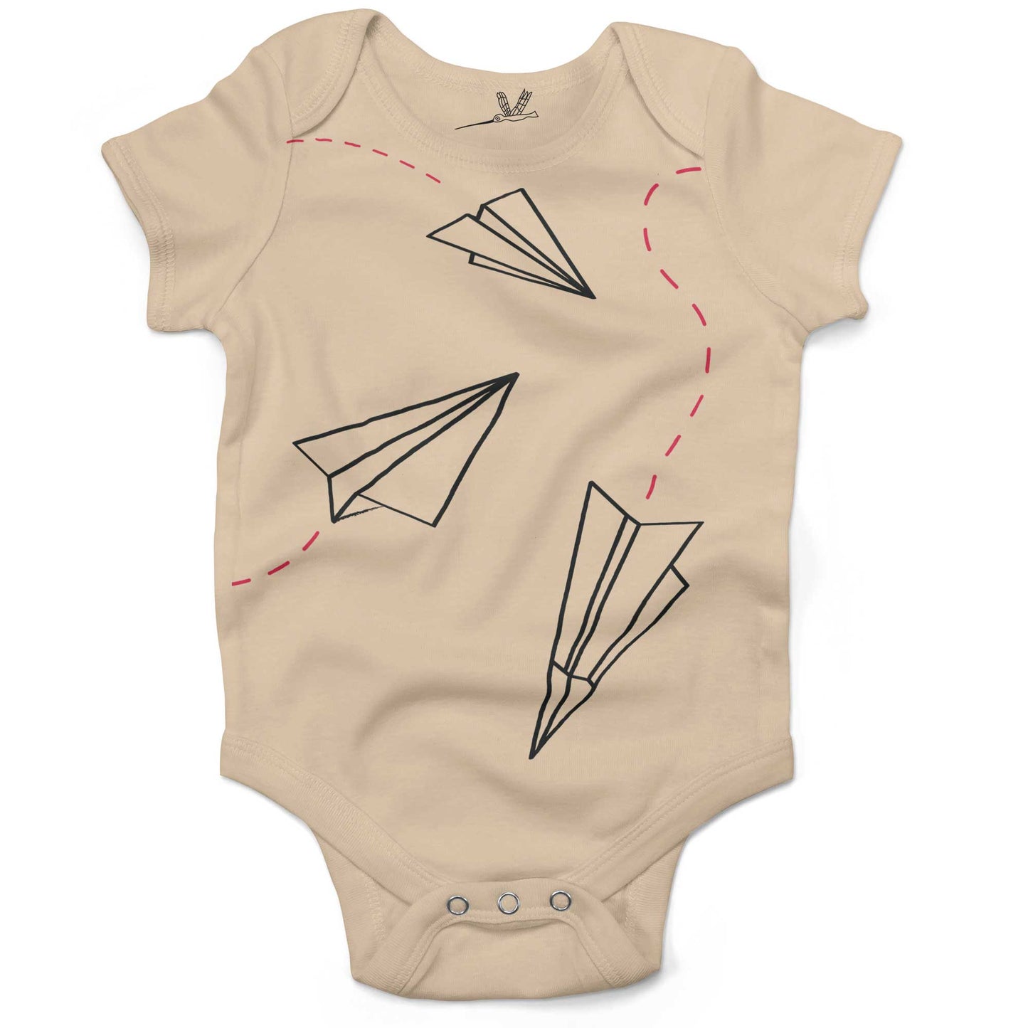 Paper Airplanes Infant Bodysuit or Raglan Baby Tee-Organic Natural-3-6 months