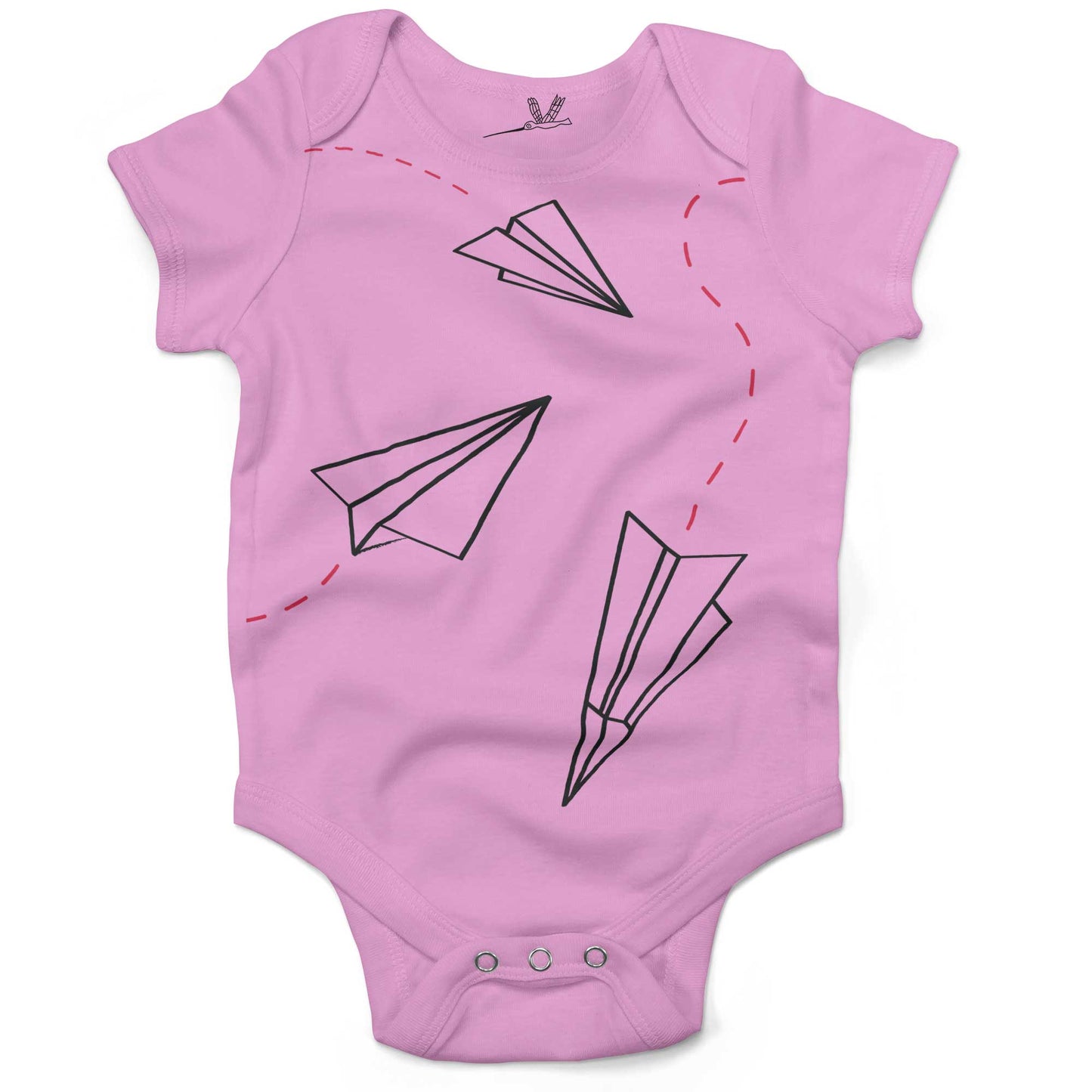 Paper Airplanes Infant Bodysuit or Raglan Baby Tee-Organic Pink-3-6 months