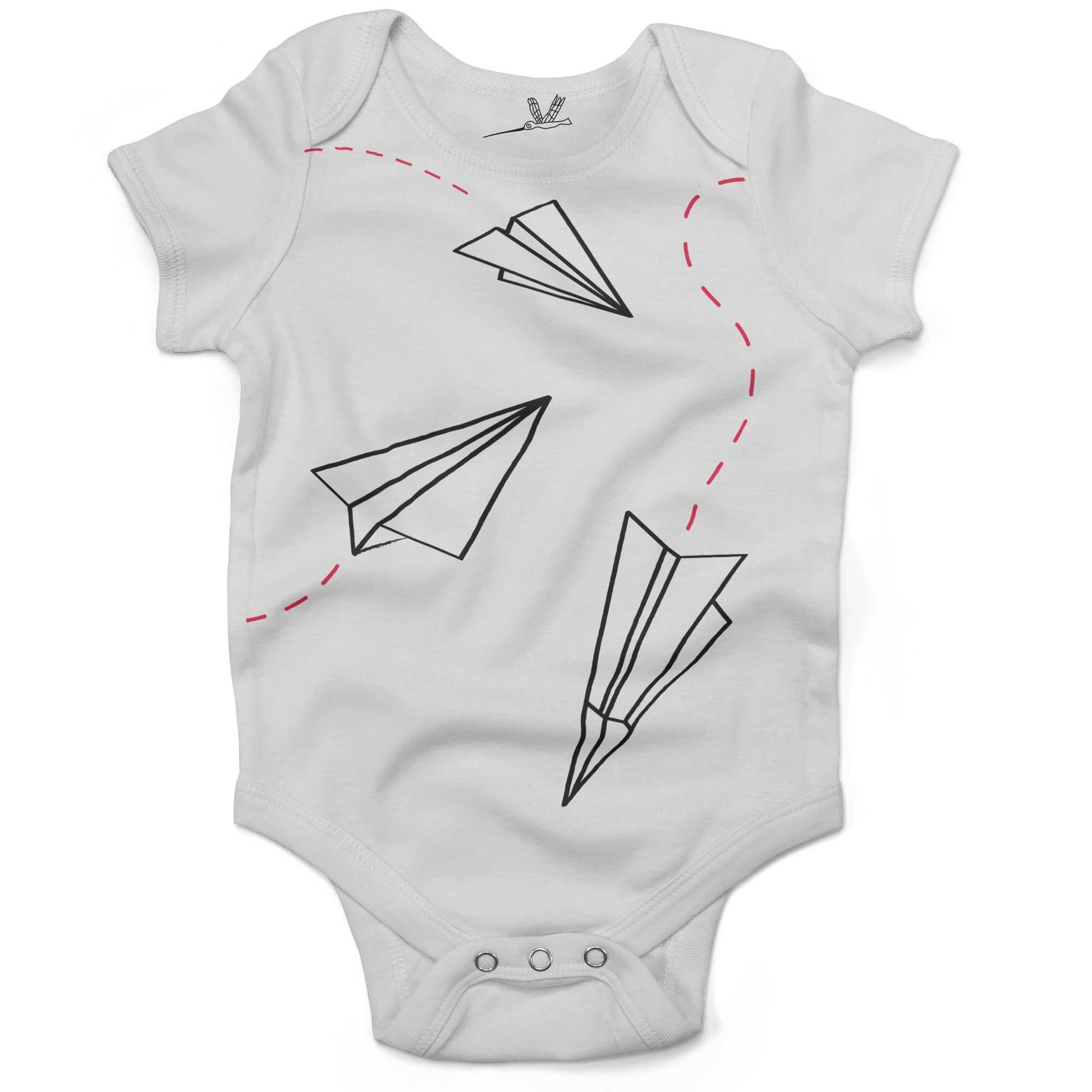 Paper Airplanes Infant Bodysuit or Raglan Baby Tee-White-3-6 months