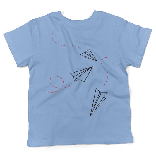 Paper Airplanes Toddler Shirt-Organic Baby Blue-2T
