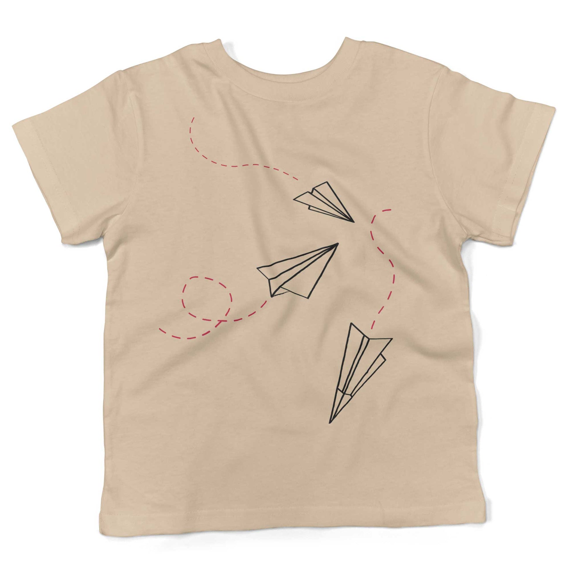 Paper Airplanes Toddler Shirt-Organic Natural-2T