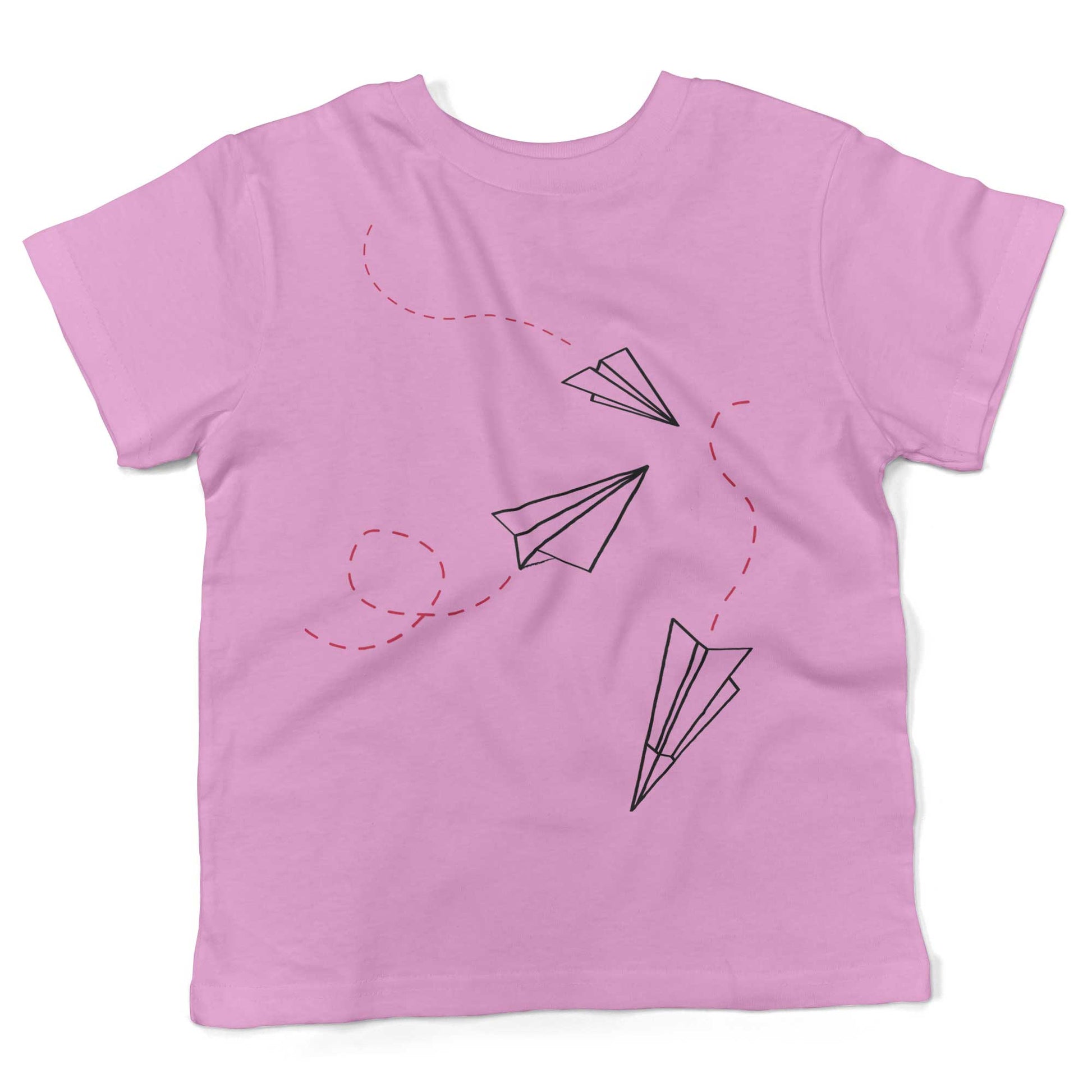 Paper Airplanes Toddler Shirt-Organic Pink-2T