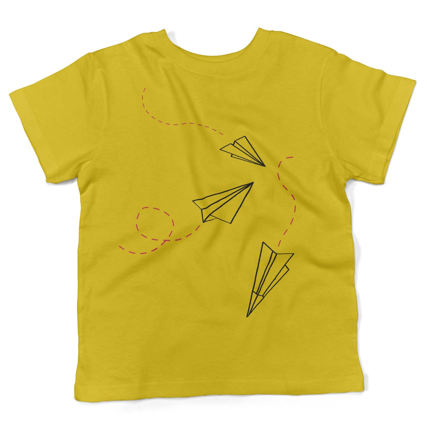 Paper Airplanes Toddler Shirt-Sunshine Yellow-2T