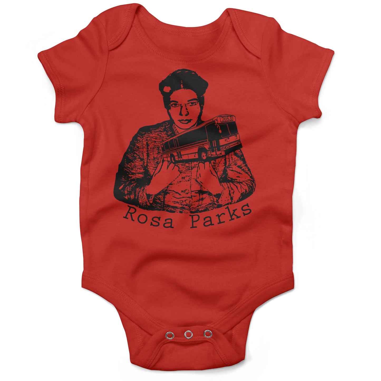 Rosa Parks Infant Bodysuit or Raglan Baby Tee-Organic Red-3-6 months