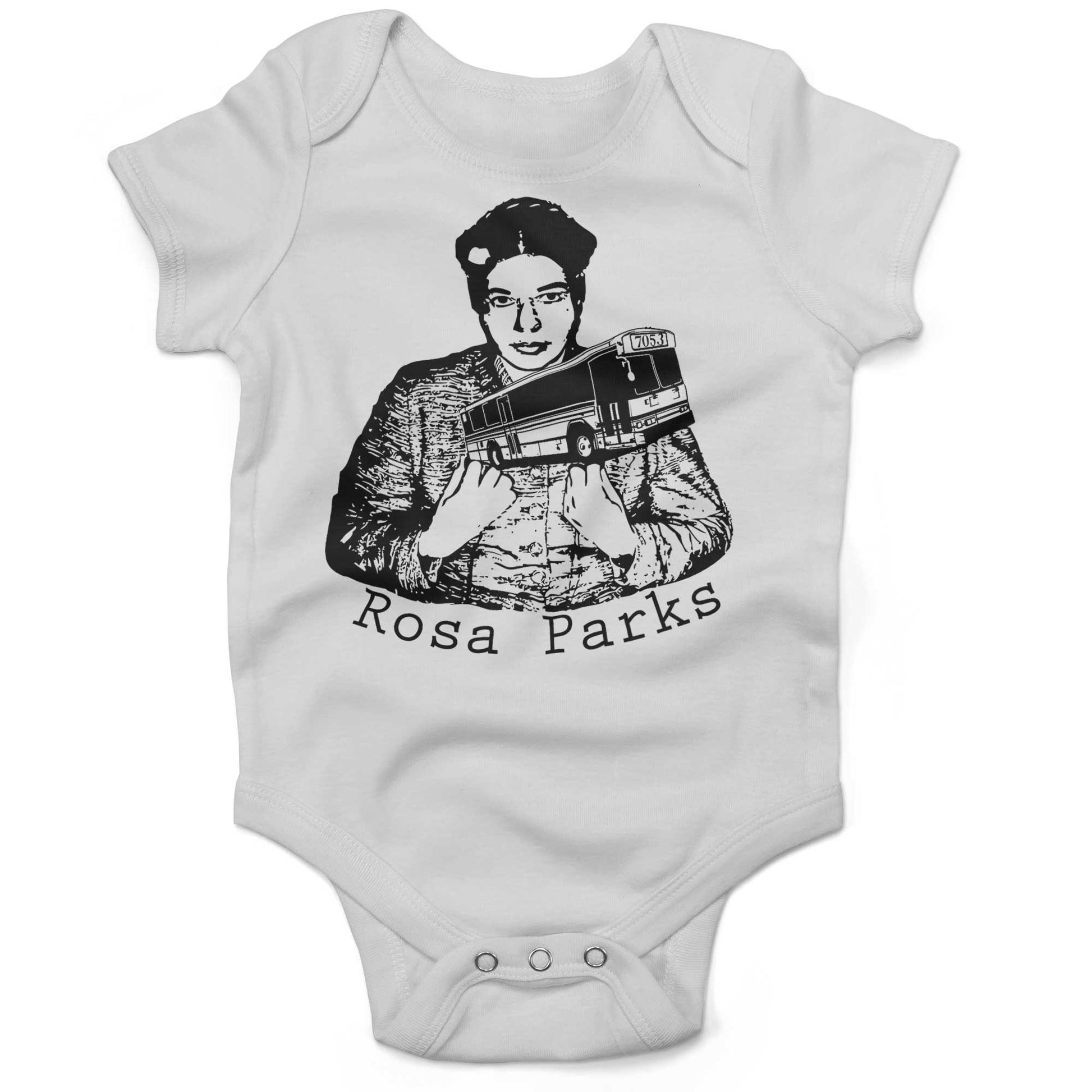Rosa Parks Infant Bodysuit or Raglan Baby Tee-White-3-6 months