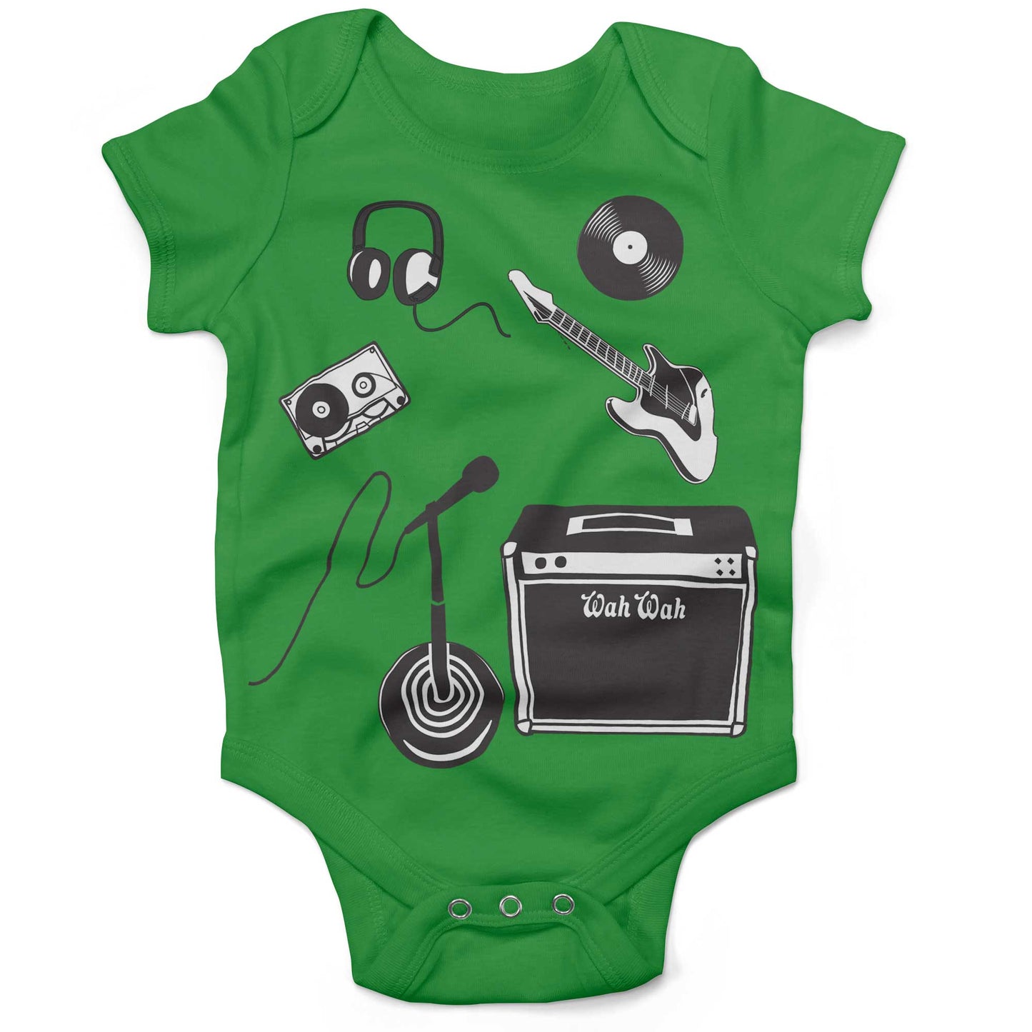 With The Band Infant Bodysuit or Raglan Baby Tee-Grass Green-3-6 months