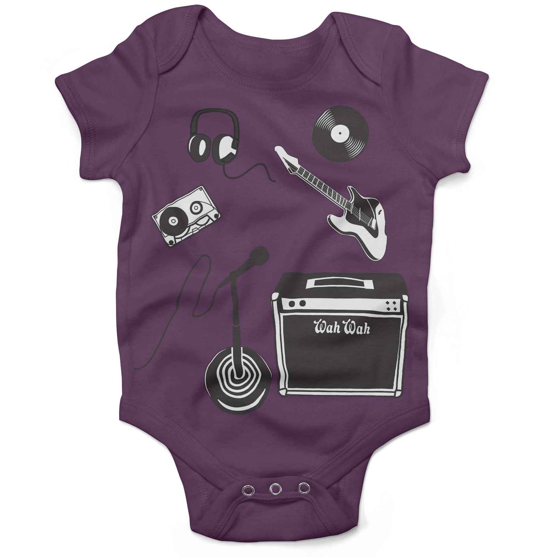 With The Band Infant Bodysuit or Raglan Baby Tee-Organic Purple-3-6 months